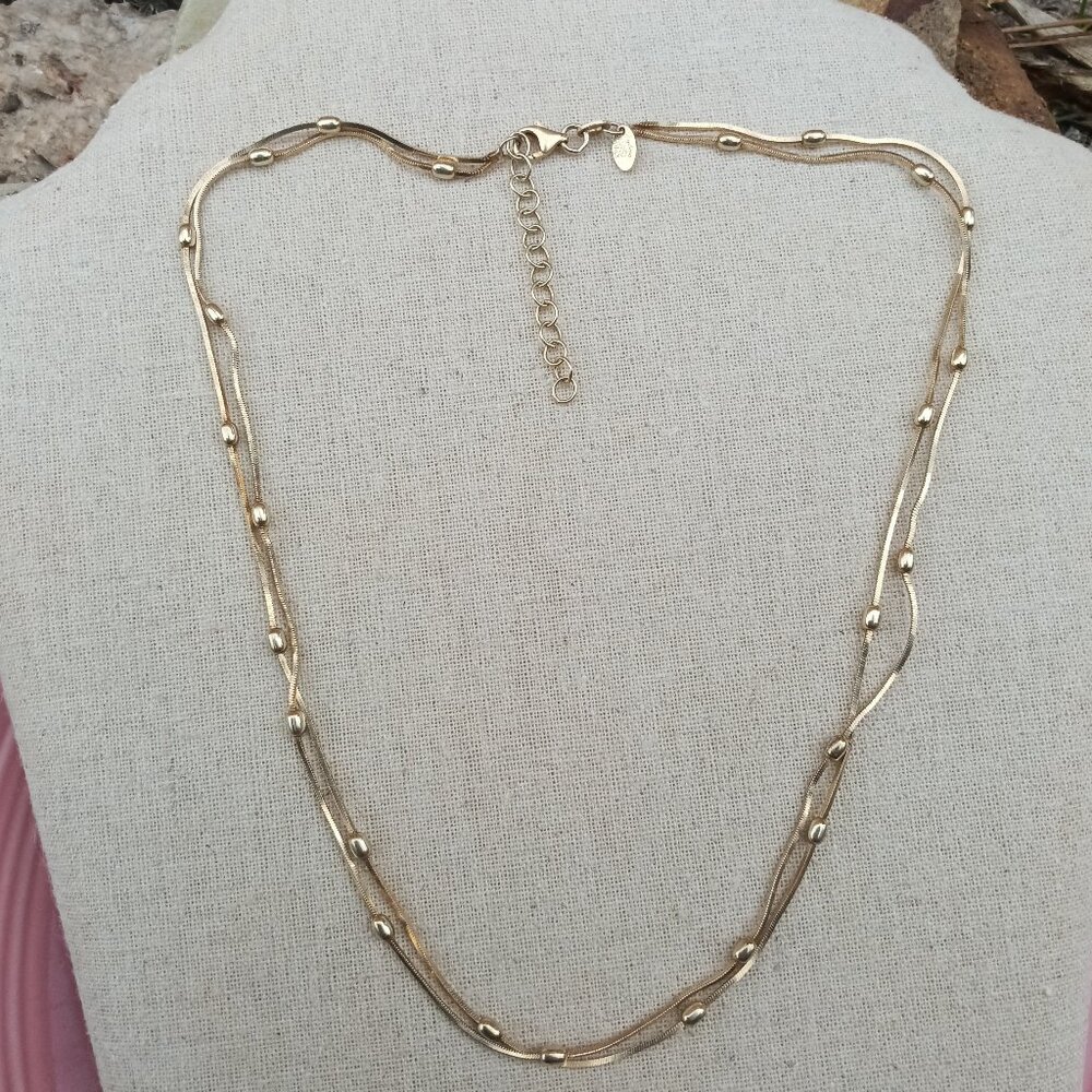 Dyadema Double Strand Sterling Silver Necklace